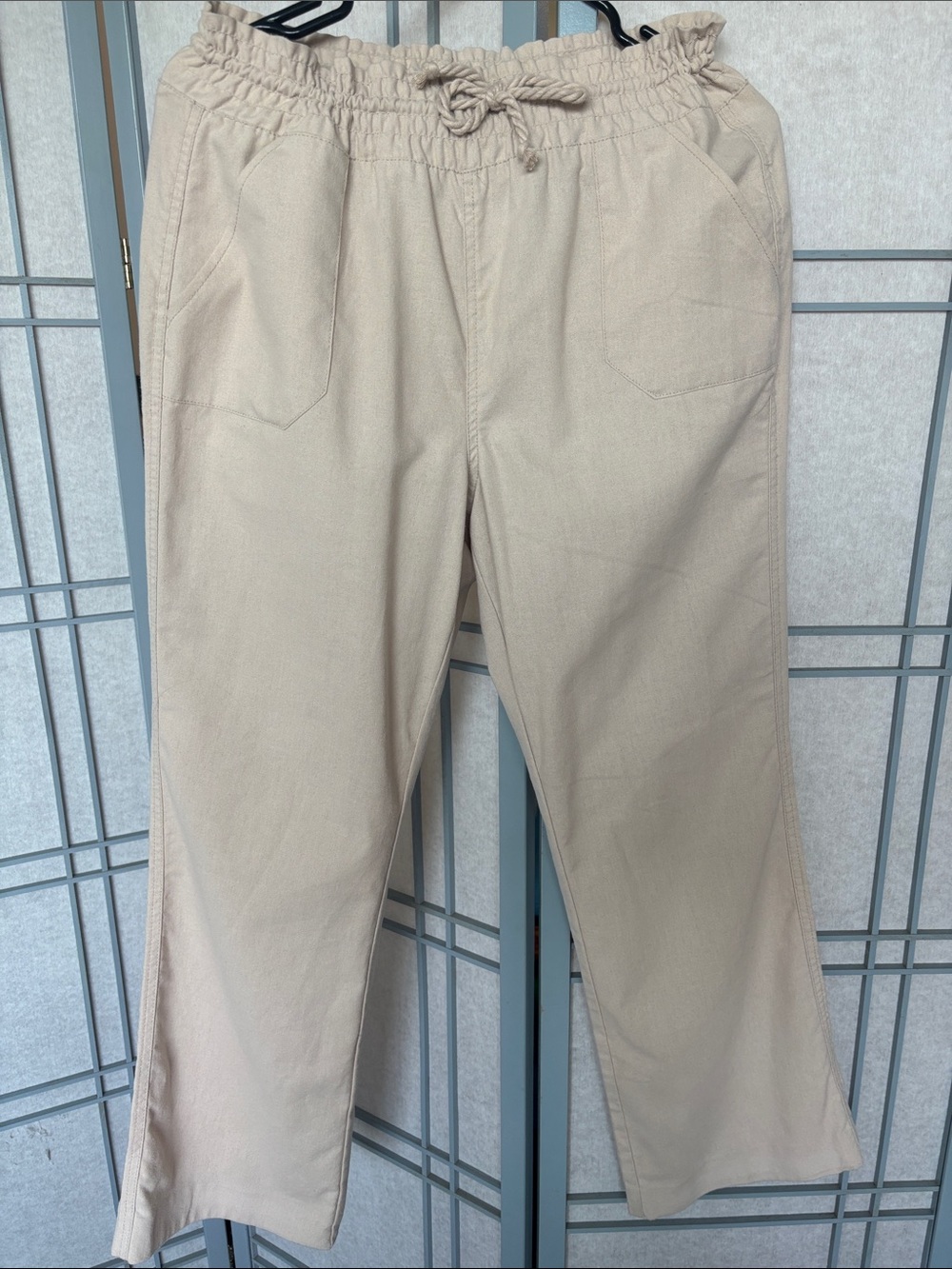 BNNW. Philosophy Straight-Leg Drawstring Pants — Cream new medium